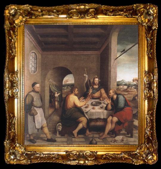 framed  Jacopo Bassano The meal in Emmaus, ta009-2